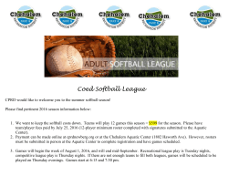 CoEd Softball Season Information and Rules