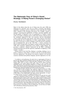 The Diplomatic Face of China`s Grand Strategy: A Rising Power`s