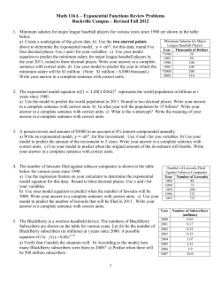 Exponential Functions Review