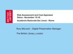 Risk assessment and cost appraisal