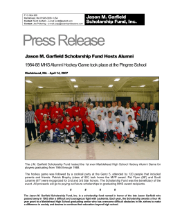 2008 Alumni Hockey Game PR - Jason M. Garfield Scholarship