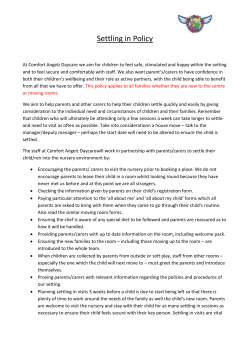 Settling in Policy - Comfort Angelz Daycare