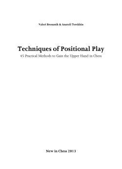 Techniques of Positional Play