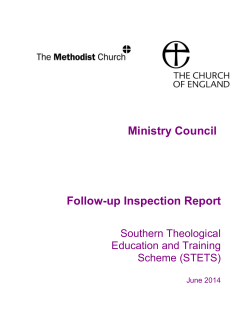 STETS follow up - The Church of England