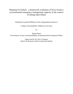 2.3 Planning for Hazard-Specific Emergencies: Tailings