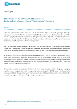 Whitepaper TT Electronics and the KTM Freeride E Motocross Bike