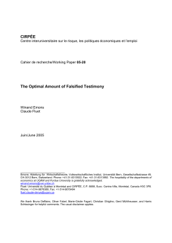 CIRP&Eacute;E The Optimal Amount of Falsified Testimony