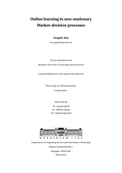 Online learning in non-stationary Markov decision processes