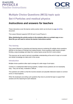 OCR A Level Physics A Set 4 Particles and medical physics