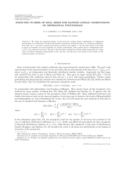 Expected number of real zeros for random linear combinations of
