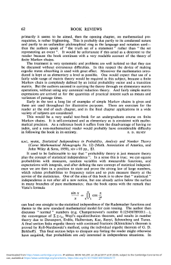 Mark Kac, Statistical Independence in Probability, Analysis and