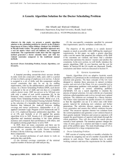 A Genetic Algorithm Solution for the Doctor Scheduling