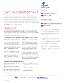 Texas - HEDIS (Healthcare Effectiveness Data and Information Set