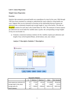 hospital - BIOSTATISTICS Lectures