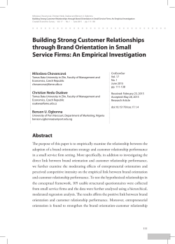 Building Strong Customer Relationships through Brand Orientation