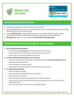 Program Overview - Mount Ida One Card