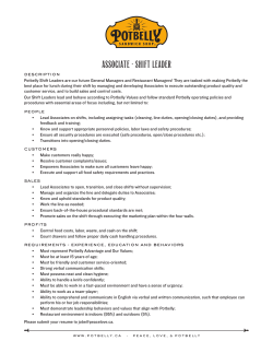 ASSOCIATE - SHIFT LEADER