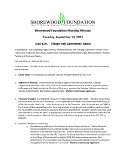September 13, 2011 - Shorewood Foundation