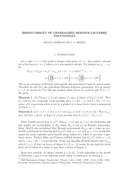 IRREDUCIBILITY OF GENERALIZED HERMITE