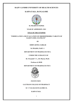 formulation and evaluation of orodispersible tablets of salbutamol