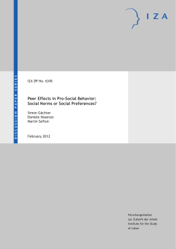 Peer Effects in Pro-Social Behavior: Social Norms or Social