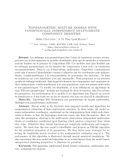 Nonparametric mixture models with conditionally independent