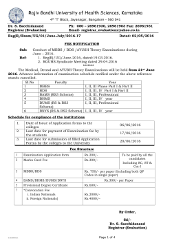 Fee Notification for MBBS / BDS / AYUSH - June/July-2016