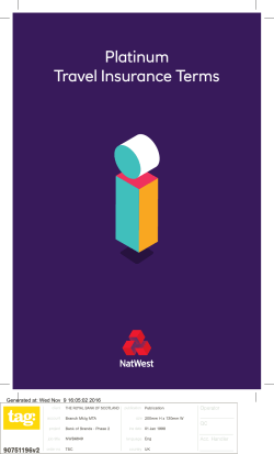 Platinum Travel Insurance Terms