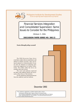 Financial Services Integration and Consolidated Supervision: Some
