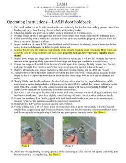 Operating Instructions – LASH door holdback