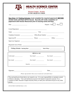 ENTRY REQUEST FORM New Hires and Visiting Scholars must