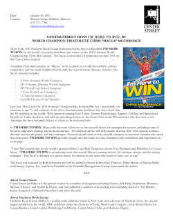 center street signs i`m here to win, by world champion triathlete chris
