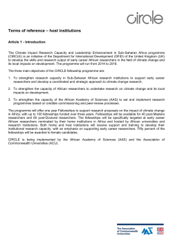 Terms of reference &ndash; host institutions