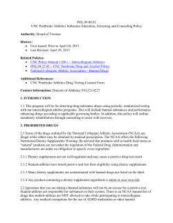 POL 09.00.01 UNC Pembroke Athletics Substance Education