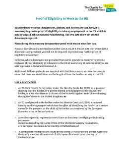 Proof of Eligibility to Work in the UK