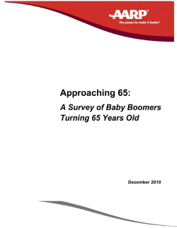 Approaching 65: A Survey of Baby Boomers Turning 65