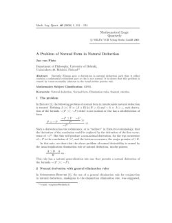 A Problem of Normal Form in Natural Deduction