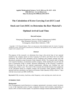 The Calculation of Extra Carrying Cost