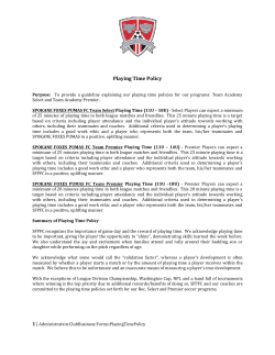 Playing Time Policy - Spokane Foxes Pumas FC