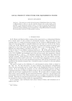 LOCAL PRODUCT STRUCTURE FOR EQUILIBRIUM STATES 1