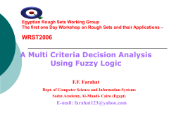 Egyptian Rough Sets Working Group The first one Day Workshop on