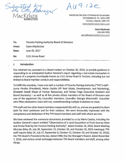 Previously Confidential Submission by the City