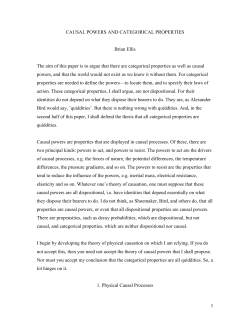 CAUSAL POWERS AND CATEGORICAL PROPERTIES