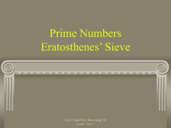 Prime Numbers Eratosthenes` Sieve