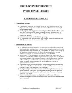 bruce garner pro sports fylde tennis league rules 2017