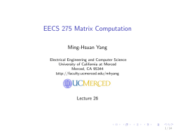 EECS 275 Matrix Computation