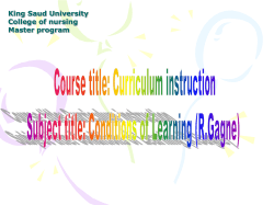 Conditions of Learning