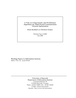 A Note on Using Genetic and Evolutionary Algorithms for Multi