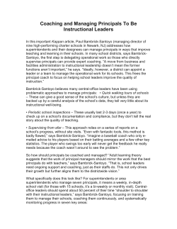 Coaching and Managing Principals To Be Instructional Leaders