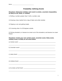 Probability WKSH (defining events and solving